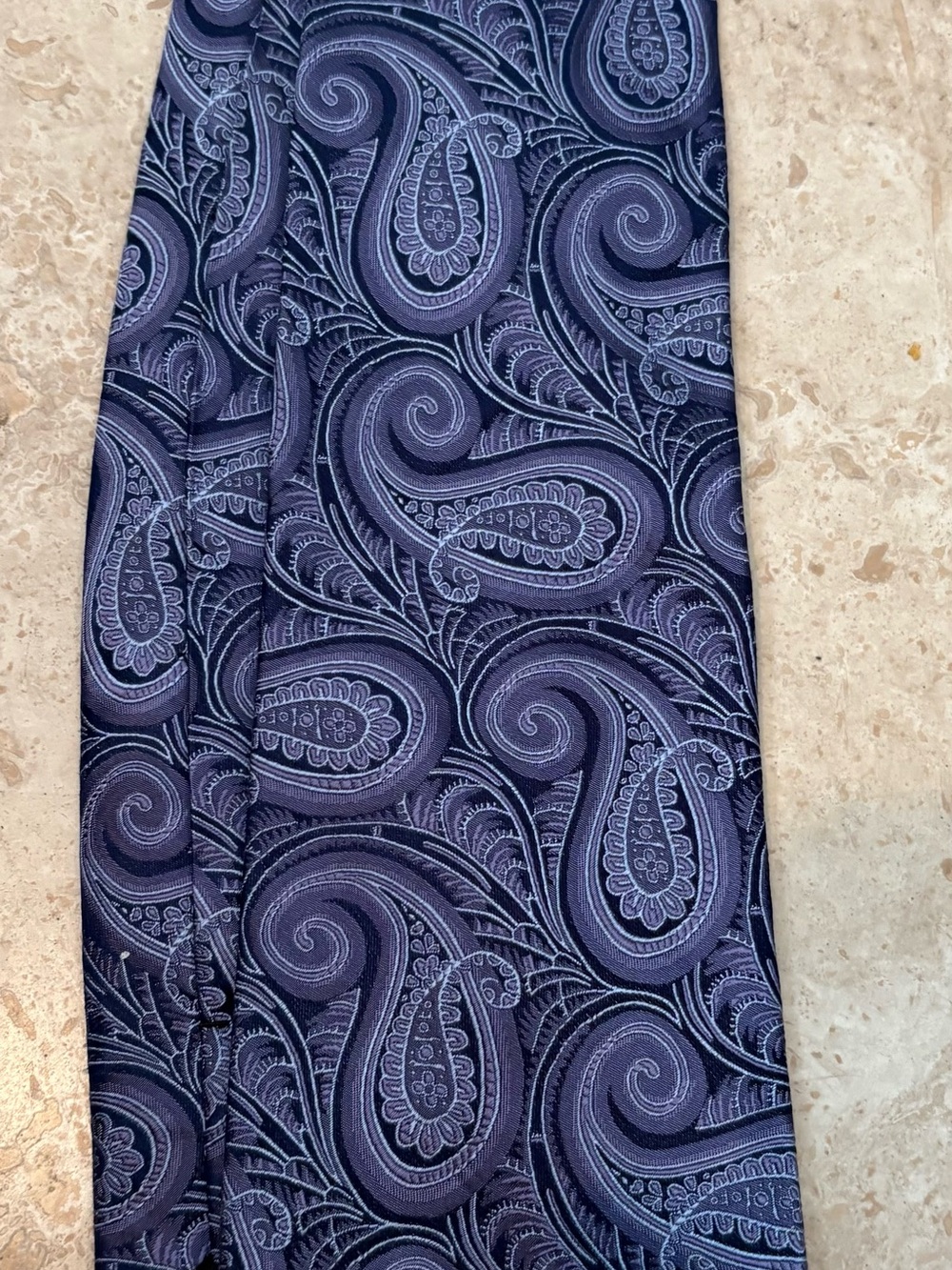Alfani Navy Paisley Silk Tie